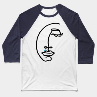 Line drawing sleeping face - a moment of peace Baseball T-Shirt